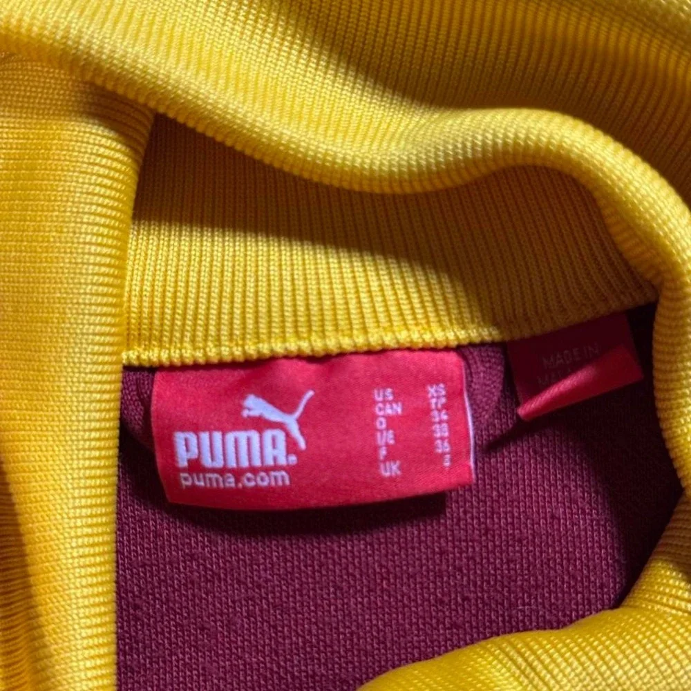 Puma Portugal Soccer Track Jacket Mens XS Red Yellow Y2K Full Zip